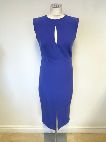 LK BENNETT ROYAL BLUE SLEEVELESS MIDI PENCIL DRESS SIZE 10