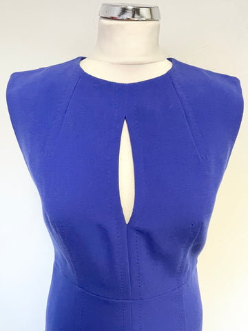 LK BENNETT ROYAL BLUE SLEEVELESS MIDI PENCIL DRESS SIZE 10