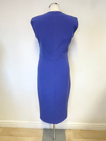 LK BENNETT ROYAL BLUE SLEEVELESS MIDI PENCIL DRESS SIZE 10