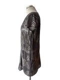 JOHN ROCHA GREY SEQUIN & BEAD TRIMMED SHORT SLEEVE SHIFT DRESS  SIZE 12
