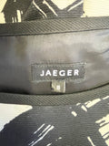 JAEGER BLACK & IVORY PRINT SLEEVELESS PENCIL DRESS SIZE 8
