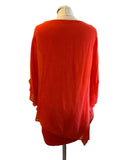 PHASE EIGHT 100% SILK CORAL RED ASYMMETRIC BATWING OVERLAY TOP  SIZE M