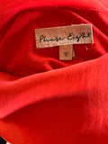 PHASE EIGHT 100% SILK CORAL RED ASYMMETRIC BATWING OVERLAY TOP  SIZE M