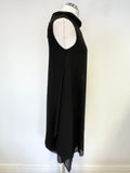 BRAND NEW REISS ARIES BLACK TIE NECK SLEEVELESS DRAPE SHIFT DRESS  SIZE 8