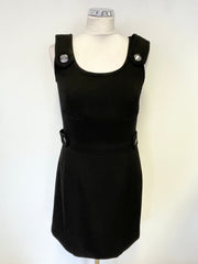 JESIRE BLACK SCOOP NECK SLEEVELESS A-LINE DRESS SIZE 8