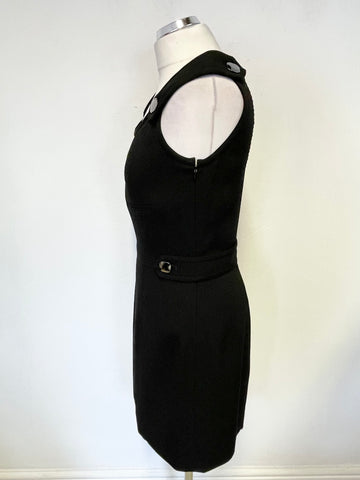 JESIRE BLACK SCOOP NECK SLEEVELESS A-LINE DRESS SIZE 8