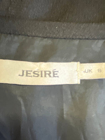 JESIRE BLACK SCOOP NECK SLEEVELESS A-LINE DRESS SIZE 8
