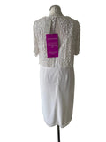 BRAND NEW JOANNA HOPE WHITE SEQUIN OVERLAY TOP SPECIAL OCCASION PENCIL DRESS  SIZE 12
