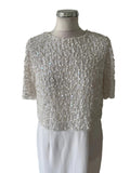 BRAND NEW JOANNA HOPE WHITE SEQUIN OVERLAY TOP SPECIAL OCCASION PENCIL DRESS  SIZE 12