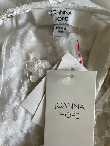 BRAND NEW JOANNA HOPE WHITE SEQUIN OVERLAY TOP SPECIAL OCCASION PENCIL DRESS  SIZE 12