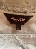 PHASE EIGHT GREY BOAT NECK MESH FLORAL OVERLAY TOP  SIZE 12