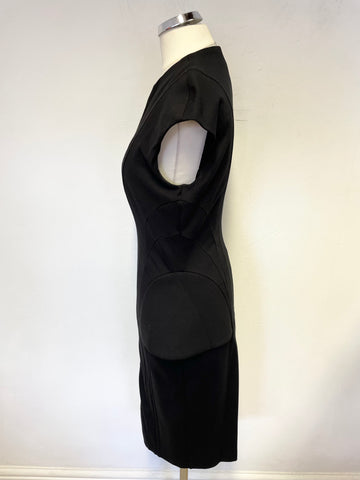 TED BAKER BLACK SLEEVELESS ZIP FRONT PENCIL DRESS SIZE 1 UK 8/10