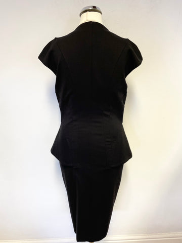 TED BAKER BLACK SLEEVELESS ZIP FRONT PENCIL DRESS SIZE 1 UK 8/10