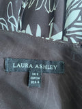 LAURA ASHLEY BROWN & IVORY PRINT SLEEVELESS FIT & FLARE DRESS SIZE 8