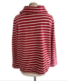 SEASALT CORNWALL LOW SEAS RED & WHITE STRIPED SWEATSHIRT TOP SIZE 12