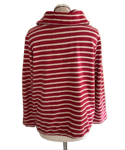 SEASALT CORNWALL LOW SEAS RED & WHITE STRIPED SWEATSHIRT TOP SIZE 12