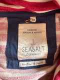 SEASALT CORNWALL LOW SEAS RED & WHITE STRIPED SWEATSHIRT TOP SIZE 12