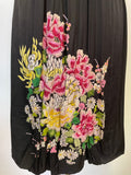 RENÉ DERHY BLACK FLORAL EMBROIDERED & BEADED OCCASION DRESS SIZE M