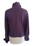 DESIGNER NARA CAMICIE PURPLE BALLOON SLEEVE FITTED SHIRT SIZE III UK 14
