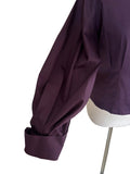 DESIGNER NARA CAMICIE PURPLE BALLOON SLEEVE FITTED SHIRT SIZE III UK 14