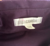 DESIGNER NARA CAMICIE PURPLE BALLOON SLEEVE FITTED SHIRT SIZE III UK 14