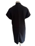 NOA NOA BLACK V NECK SHORT SLEEVE WRAP STYLE SHIFT DRESS SIZE 34 UK 8