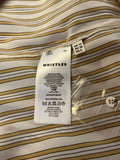 BRAND NEW WHISTLES 100% SILK MUSTARD STRIPE LONG SLEEVED BLOUSE SIZE 10