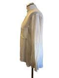 WHISTLES 100% SILK IVORY V NECK LONG SLEEVED BLOUSE  SIZE 14