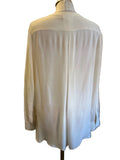 WHISTLES 100% SILK IVORY V NECK LONG SLEEVED BLOUSE  SIZE 14