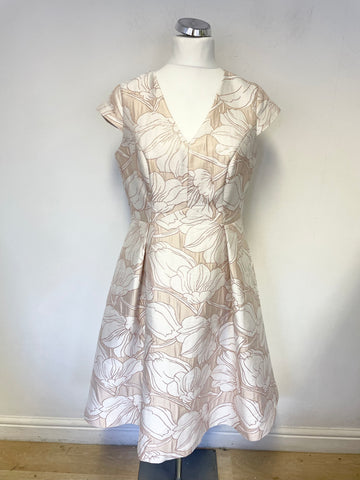 BRAND NEW EX SAMPLE UN BRANDED BLUSH PINK BROCADE SPECIAL OCCASION DRESS SIZE UK 16