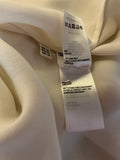 WHISTLES 100% SILK IVORY V NECK LONG SLEEVED BLOUSE  SIZE 14
