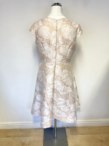 BRAND NEW EX SAMPLE UN BRANDED BLUSH PINK BROCADE SPECIAL OCCASION DRESS SIZE UK 16