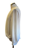 MARCCAIN WHITE SCOOP NECK DRAPED OVERLAY LONG SLEEVE TOP SIZE 14
