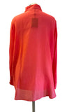 BRAND NEW MASSIMO DUTTI BRIGHT CORAL-RED SILK MIX LONG SLEEVED SHIRT SIZE 12