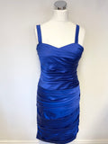 IRRESISTIBLE ROYAL BLUE PLEATED DRESS & BOLERO SPECIAL OCCASION OUTFIT SIZE 14