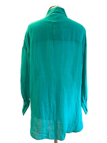 BRAND NEW MASSIMO DUTTI BRIGHT GREEN RAMIO LONG SLEEVE SHIRT  SIZE 10