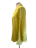 BRAND NEW MASSIMO DUTTI LIME COLLARED V NECK SATIN BLOUSE SIZE 10
