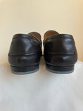 GUCCI BLACK LEATHER HORSE BIT WITH RED & GREEN WEB LOAFERS SIZE 7/40.5
