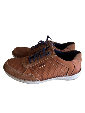 JOSEF SEIBEL MENS TAN LEATHER &SUEDE COMFORT SNEAKER LACE UP SHOES SIZE 9/43