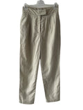 IRIS & INK NEUTRAL HIGH RISE TAPERED LEG TROUSERS  SIZE 8