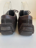LOUIS VUITTON BROWN SUEDE LACE UP MOCCASIN SHOES SIZE 8/42