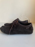 LOUIS VUITTON BROWN SUEDE LACE UP MOCCASIN SHOES SIZE 8/42
