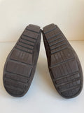 LOUIS VUITTON BROWN SUEDE LACE UP MOCCASIN SHOES SIZE 8/42