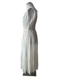 BRAND NEW MASSIMO DUTTI WHITE TIERED MAXI DRESS SIZE 14