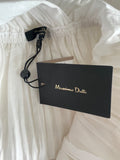 BRAND NEW MASSIMO DUTTI WHITE TIERED MAXI DRESS SIZE 14