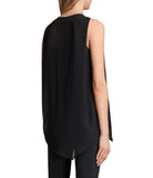 BRAND NEW ALL SAINTS BLAZE BLACK V NECK TOP SIZE XS