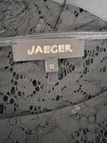 JAEGER BLACK LACE 3/4 SLEEVE PENCIL DRESS SIZE 12