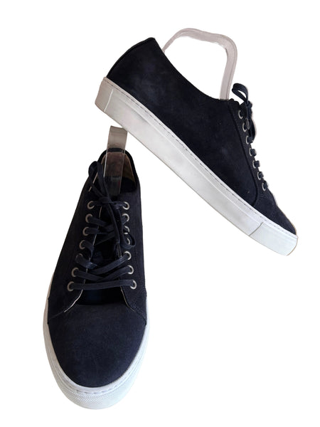 NOBRAND NAVY BLUE SUEDE COMFORT SNEAKER LACE UP SHOES SIZE 10.5/45