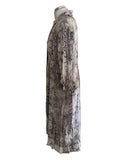 MINT VELVET BEIGE SNAKESKIN PRINT 3/4 SLEEVED FIT & FLARE MIDI DRESS SIZE 16