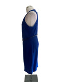 COAST ROYAL BLUE BELTED SLEEVELESS PENCIL DRESS SIZE 18